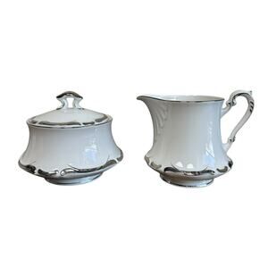 Vintage 1960s Harmony House Starlight Fine China Sugar Bowl and Creamer Pitcher